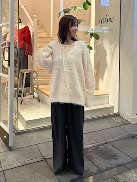 「mystic（ミスティック）のアイテム（ニット/セーター）」を使った、horieyumiさん（レディース・156cm）の秋コーディネート