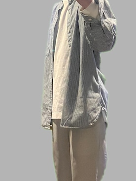 「デニムっていいよね」｜「アイテム（スラックス）」を使った、1sei_styleさん（メンズ・169cm）の夏コーディネート