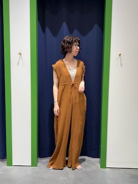 「アイテム（サロペット/オーバーオール）」を使った、risakoさん（レディース・160cm・20代）の夏コーディネート