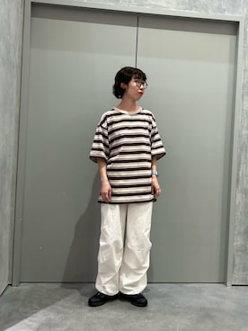 「アイテム（カーゴパンツ）」を使った、risakoさん（レディース・160cm・30代）の夏コーディネート