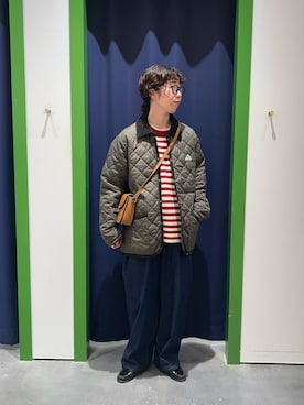 「GEVACO（ゲバコ）の【軽量/洗える】【GEVACO】キルトミドルコート（ブルゾン）」を使った、risakoさん（レディース・160cm）の冬コーディネート