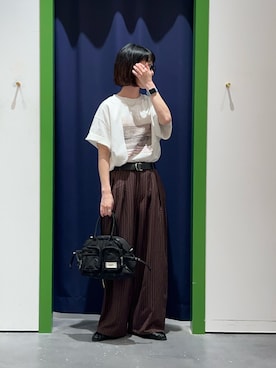 「CIAOPANIC TYPY（チャオパニックティピー）のアイテム（パンツ）」を使った、risakoさん（レディース・160cm）の夏コーディネート