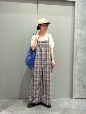 「アイテム（オールインワン・サロペット）」を使った、risakoさん（レディース・160cm・20代）の夏コーディネート