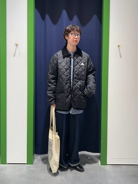 「GEVACO（ゲバコ）の【軽量/洗える】【GEVACO】キルトミドルコート（ブルゾン）」を使った、risakoさん（レディース・160cm）の冬コーディネート