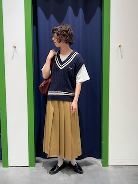 「アイテム（ベスト）」を使った、risakoさん（レディース・160cm・30代）の夏コーディネート