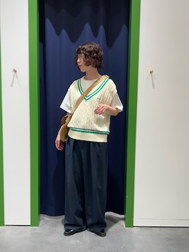 「アイテム（ベスト）」を使った、risakoさん（レディース・160cm・30代）の夏コーディネート