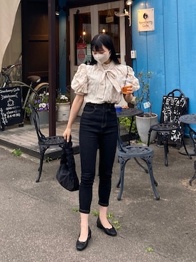 「アイテム（バレエシューズ）」を使った、ayumiさん（レディース・156cm）の夏コーディネート