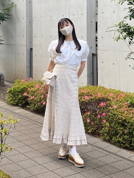 「GRL（グレイル）のアイテム（トップス）」を使った、ayumiさん（レディース・156cm）の夏コーディネート