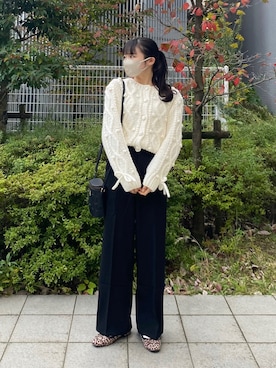 「GRL（グレイル）のアイテム（パンツ）」を使った、ayumiさん（レディース・156cm）の秋コーディネート