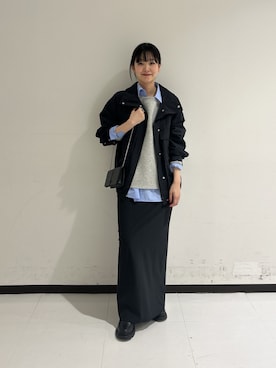「GALLARDAGALANTE（ガリャルダガランテ）の【大人のスウェット】ボートネックスウェット（Tシャツ/カットソー、グレー系）」を使った、gg__momokaさん（レディース・162cm）の春コーディネート