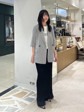 「GALLARDAGALANTE（ガリャルダガランテ）のラメラッセルスカート（スカート、ブラック系）」を使った、gg__momokaさん（レディース・162cm）の春コーディネート