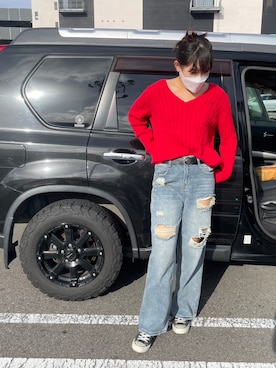 「CHAPS（チャップス）のアイテム」を使った、愛さん（レディース・167cm）の冬コーディネート