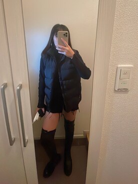 「韓国コーデ」｜「アイテム（ダウンベスト）」を使った、愛さん（レディース・167cm）の秋コーディネート