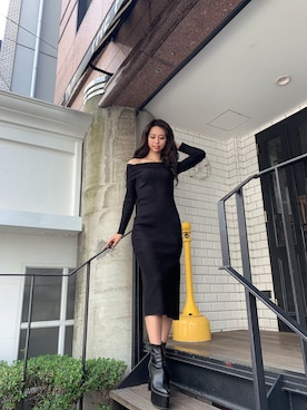 「GYDA（ジェイダ）のアイテム（ネックレス）」を使った、akariさん（レディース・170cm）の冬コーディネート