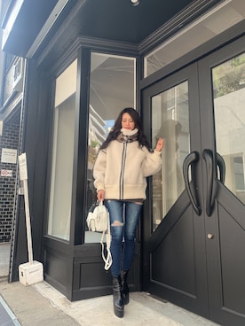 「GYDA」｜「アイテム（ブルゾン）」を使った、akariさん（レディース・170cm）の冬コーディネート