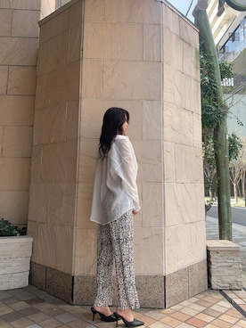 「サテンパンツ」｜「アイテム（キャミソール）」を使った、akariさん（レディース・170cm）の春コーディネート