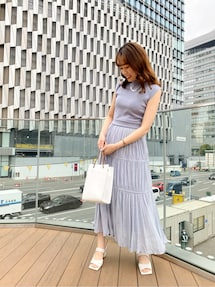 プリーツティアードニットワンピース｜ラグナムーン（LAGUNAMOON  