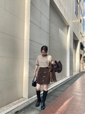 「MURUA（ムルーア）のアイテム（テーラードジャケット）」を使った、磯目理瑠華さん（レディース・155cm）の夏コーディネート