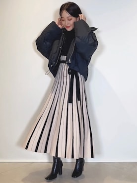 村岡愛美さん（レディース・162cm）の冬コーディネート
