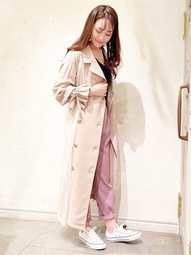 「MERCURYDUO（マーキュリーデュオ）のアイテム（スニーカー）」を使った、村岡愛美さん（レディース・162cm）の冬コーディネート