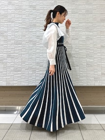 【マーキュリーデュオ】クロップドシアーシャツ MERCURYDUO クロップドシアーシャツセットワンピース（ブルー