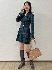 WEB限定カラーあり】2WAYフィット&フレアジャケットワンピース