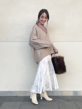 村岡愛美さん（レディース・162cm）の冬コーディネート