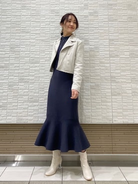 村岡愛美さん（レディース・162cm）の冬コーディネート