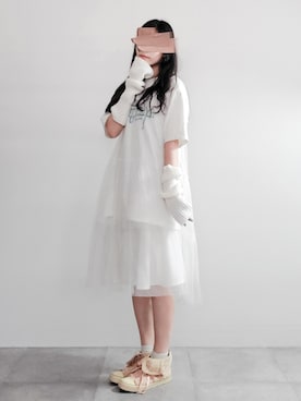「アイテム（アームカバー）」を使った、わたあめ☁︎︎さん（レディース・162cm）の秋コーディネート