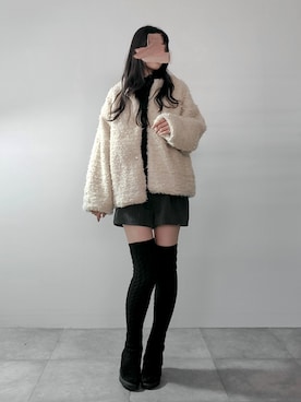 「新作」｜「アイテム（ノーカラージャケット）」を使った、わたあめ☁︎︎さん（レディース・162cm）の秋コーディネート