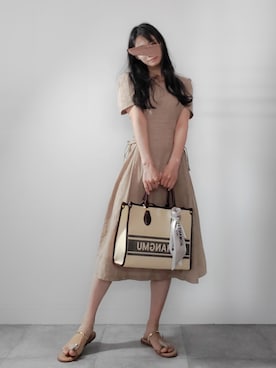 「SHIEN」｜「アイテム（ワンピース）」を使った、わたあめ☁︎︎さん（レディース・162cm）の秋コーディネート