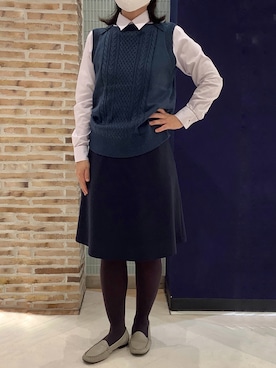 「くすみカラー」｜BRICK HOUSE シャツ工房 大森アトレ店さん（レディース・157cm）の秋コーディネート