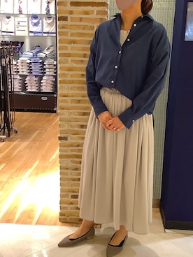 「ノーアイロン」｜BRICK HOUSE シャツ工房 大森アトレ店さん（レディース・168cm）の春コーディネート