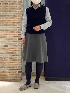 「アイテム（ビジネスシャツ）」を使った、BRICK HOUSE シャツ工房 大森アトレ店さん（レディース・157cm）の秋コーディネート