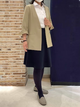 「アイテム（ビジネスシャツ）」を使った、BRICK HOUSE シャツ工房 大森アトレ店さん（レディース・157cm）の夏コーディネート