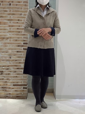 「アイテム（ビジネスシャツ）」を使った、BRICK HOUSE シャツ工房 大森アトレ店さん（レディース・157cm）の秋コーディネート