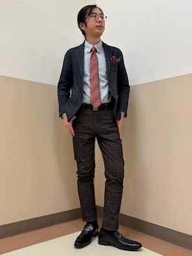 「アイテム（ビジネスシャツ）」を使った、BRICK HOUSE シャツ工房 直方イオンモール店さん（メンズ・173cm）の冬コーディネート