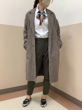 「アイテム（ビジネスシャツ）」を使った、BRICK HOUSE シャツ工房 直方イオンモール店さん（レディース・162cm）の冬コーディネート