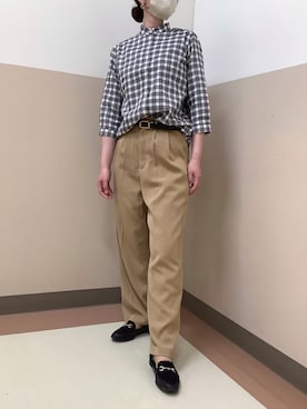 「Pitta Re:)（ピッタリ）のアイテム（シャツ/ブラウス）」を使った、BRICK HOUSE シャツ工房 直方イオンモール店さん（レディース・162cm）の夏コーディネート
