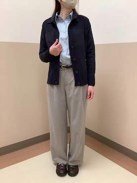 「アイテム（ビジネスシャツ）」を使った、BRICK HOUSE シャツ工房 直方イオンモール店さん（レディース・162cm）の冬コーディネート