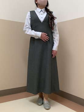 「アイテム（ビジネスシャツ）」を使った、BRICK HOUSE シャツ工房 直方イオンモール店さん（レディース・154cm）の秋コーディネート