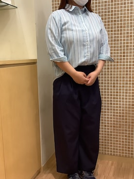 「ターコイズブルー」｜BRICK HOUSE シャツ工房 直方イオンモール店さん（レディース・158cm）の夏コーディネート