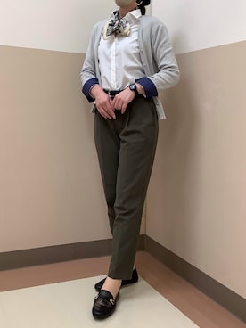 「アイテム（ビジネスシャツ）」を使った、BRICK HOUSE シャツ工房 直方イオンモール店さん（レディース・162cm）の秋コーディネート