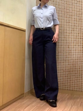 「アイテム（ビジネスシャツ）」を使った、BRICK HOUSE シャツ工房 直方イオンモール店さん（レディース・162cm）の夏コーディネート