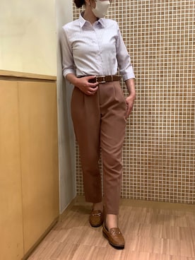 「アイテム（ビジネスシャツ）」を使った、BRICK HOUSE シャツ工房 直方イオンモール店さん（レディース・162cm）の夏コーディネート