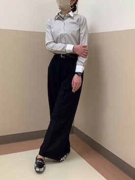 「アイテム（ビジネスシャツ）」を使った、BRICK HOUSE シャツ工房 直方イオンモール店さん（レディース・162cm）の冬コーディネート