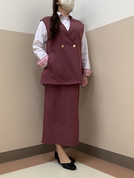 「アイテム（ビジネスシャツ）」を使った、BRICK HOUSE シャツ工房 直方イオンモール店さん（レディース・154cm）の秋コーディネート