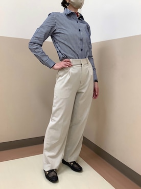 「アイテム（ビジネスシャツ）」を使った、BRICK HOUSE シャツ工房 直方イオンモール店さん（レディース・162cm）の秋コーディネート