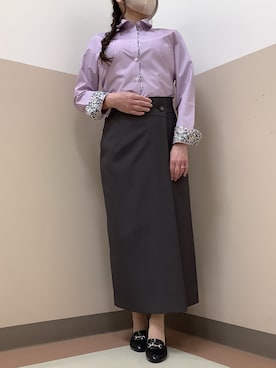 「アイテム（ビジネスシャツ）」を使った、BRICK HOUSE シャツ工房 直方イオンモール店さん（レディース・162cm）の秋コーディネート