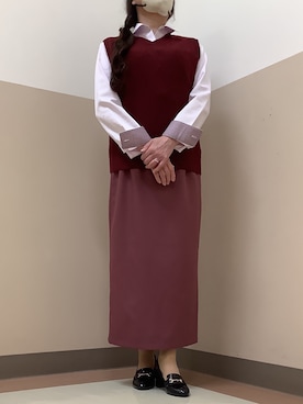 「アイテム（ビジネスシャツ）」を使った、BRICK HOUSE シャツ工房 直方イオンモール店さん（レディース・154cm）の秋コーディネート
